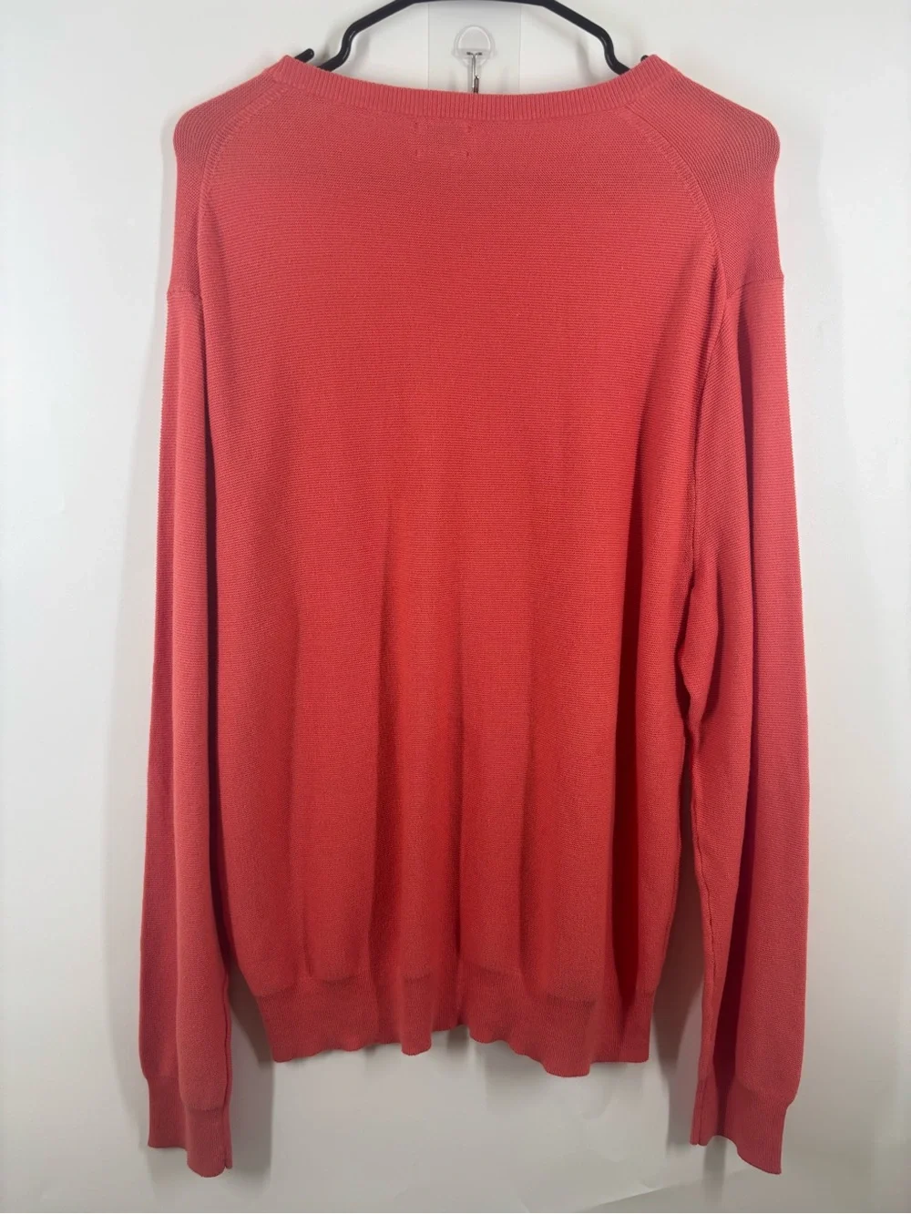 Knit for J. Crew Coral Salmon Crewneck Long Sleeve Sweater Fisherman Pink Large